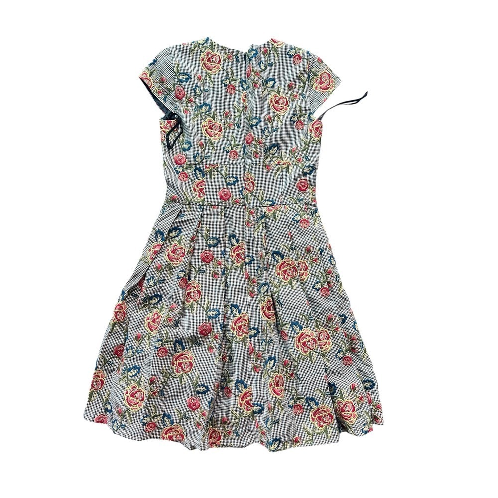 Brooks Brothers Dress Floral Embroidered Fit Flare Plaid Career Party - Picture 7 of 9
